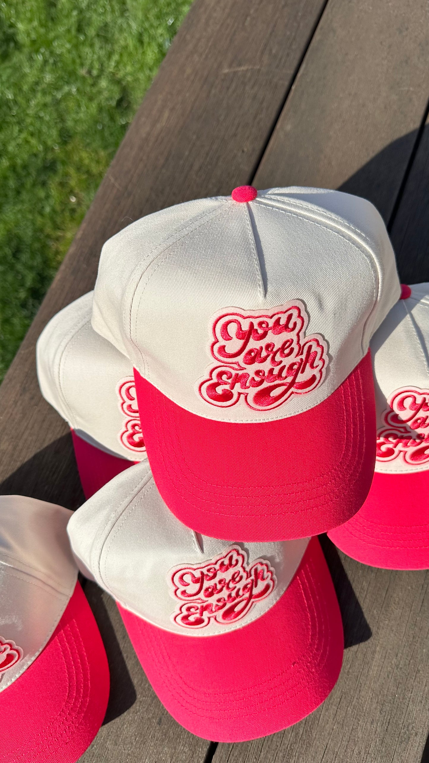 You Are Enough Patch Pink Trucker Hat