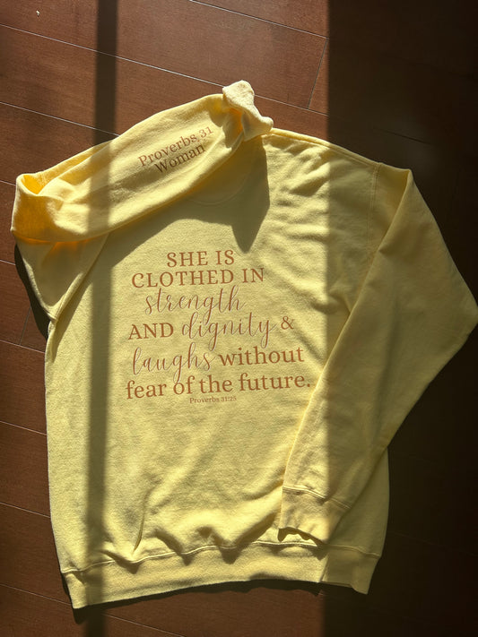 Proverbs 31:25 Crewneck