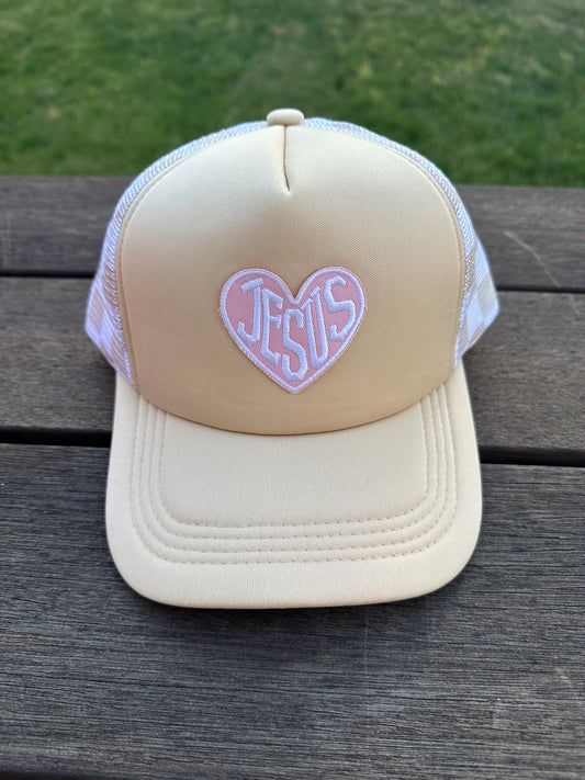 Jesus (Pink heart) Trucker hat
