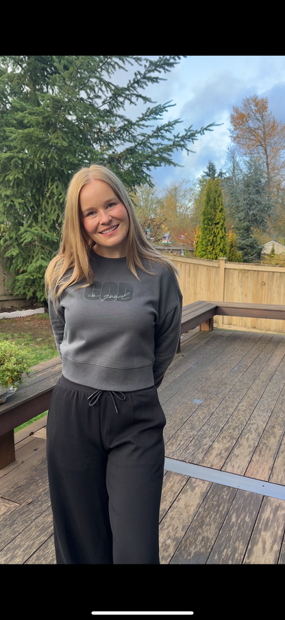 God Is Good Fleece Cropped Crewneck