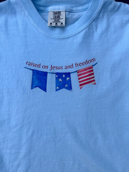 raised with Jesus and freedom T-shirt
