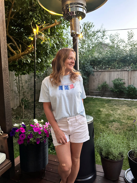 raised with Jesus and freedom T-shirt